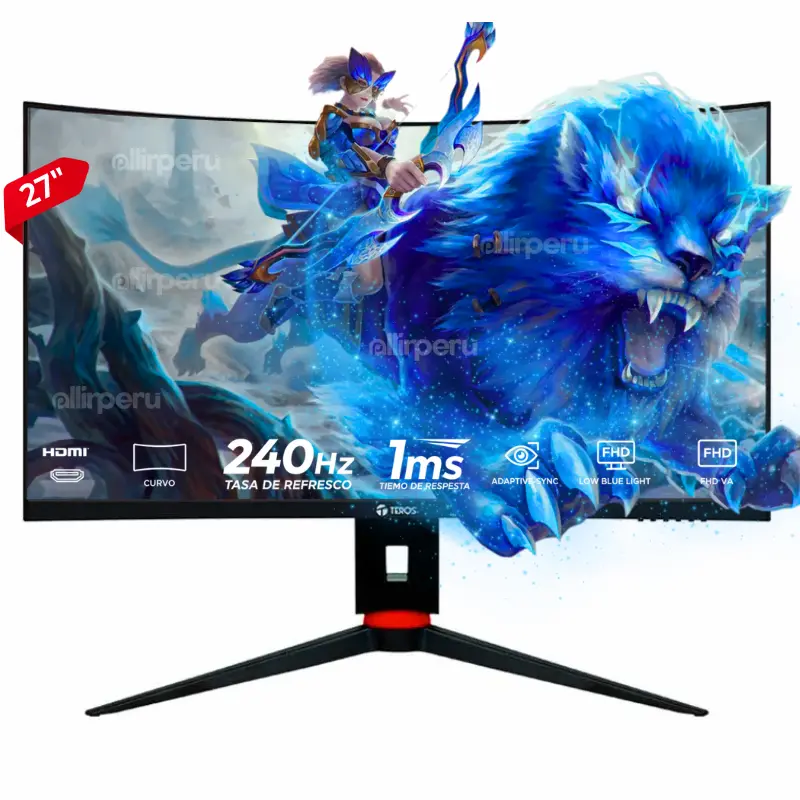 Monitor curvo Teros TE-2764G 27" FHD 240 Hz, 1ms, HDMI, DP, VA