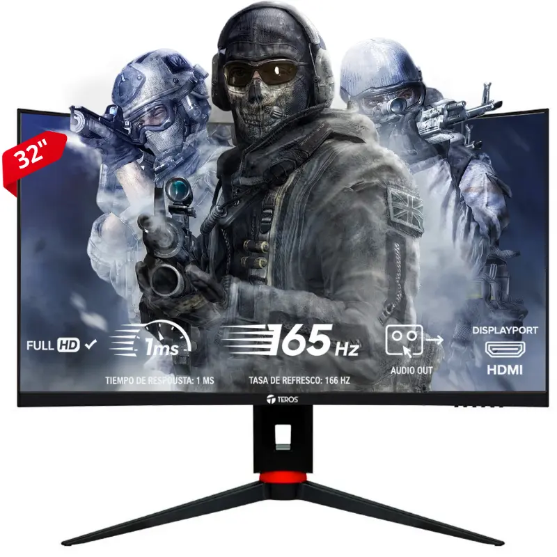Monitor curvo gaming Teros TE-3215G 31.5 FHD VA, 165 Hz, 1 ms, HDMI Monitor curvo gaming Teros TE-3215G 31.5 FHD VA, 165 Hz, 1 ms, HDMI