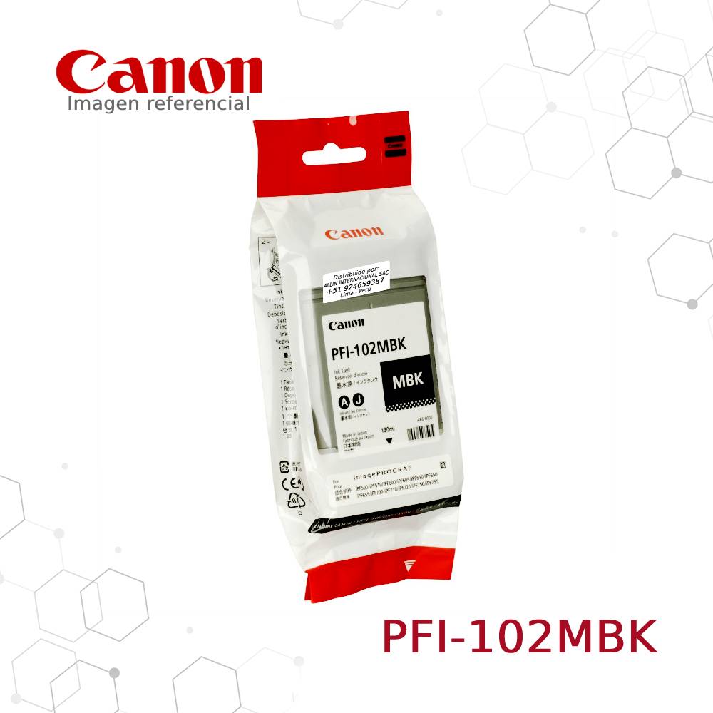 Cartucho de Tinta Canon PFI-102MBK Negro Matte, 130ML