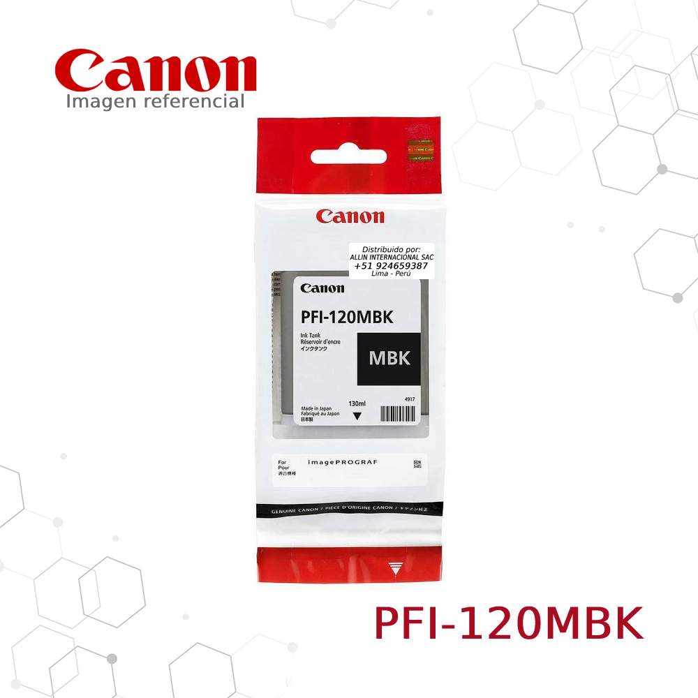 Cartucho de Tinta Canon PFI-120MBK Negro Matte,130ML