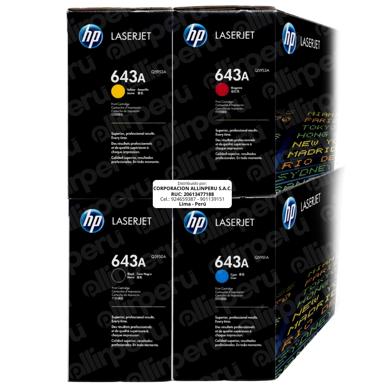 Pack 4 Toner HP 643A para LaserJet 4700