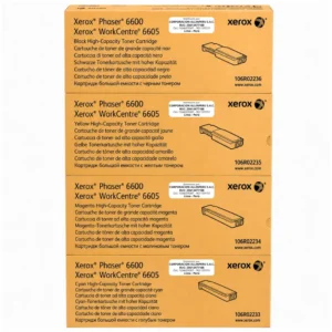 Foto de pack de tóner Xerox 4 colores Phaser 6600 frontal