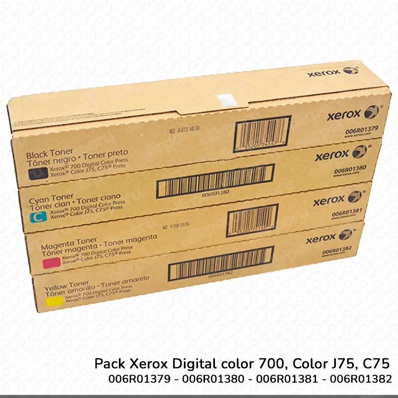 Pack de Toner Xerox Digital color 700, J75, C75 Capacidad Estándar