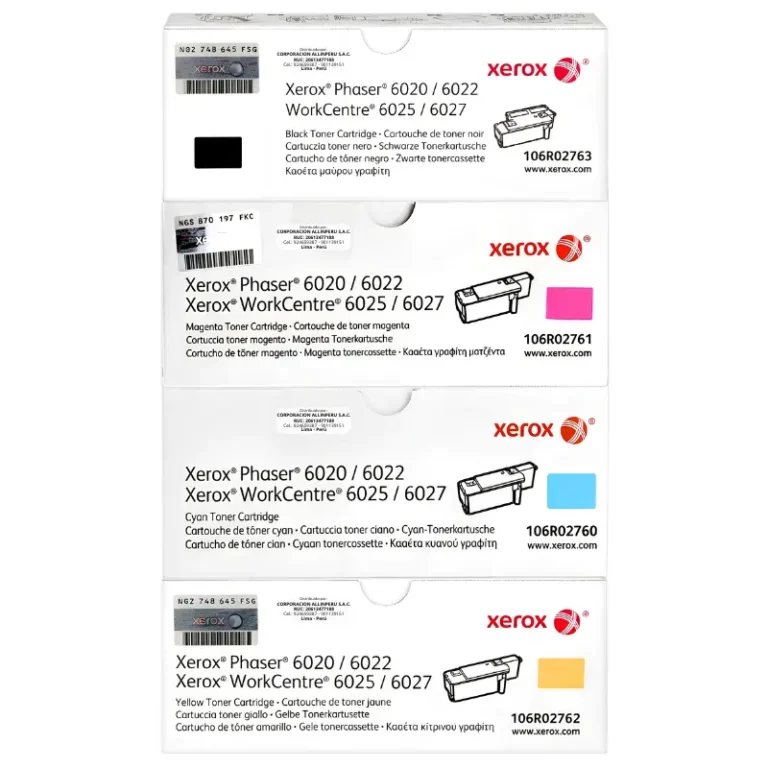 Pack de 4 tóners Xerox originales para Phaser 6020 y 6022