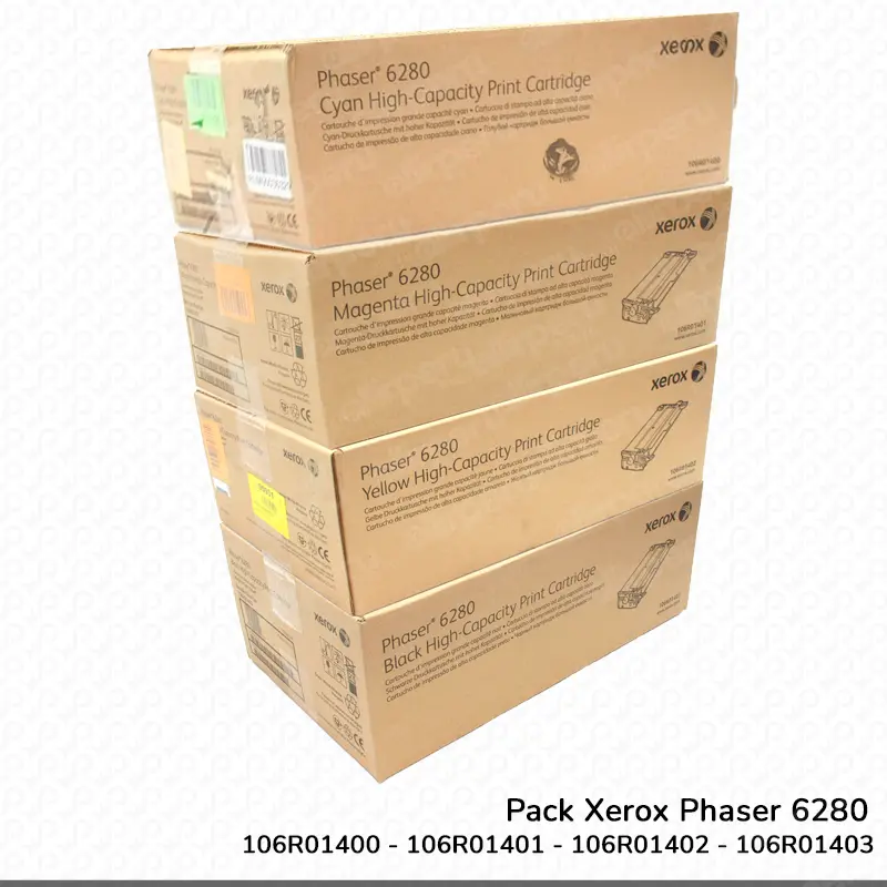 Pack de Toner Xerox Phaser 6280 Phaser 6280 Capacidad Estándar