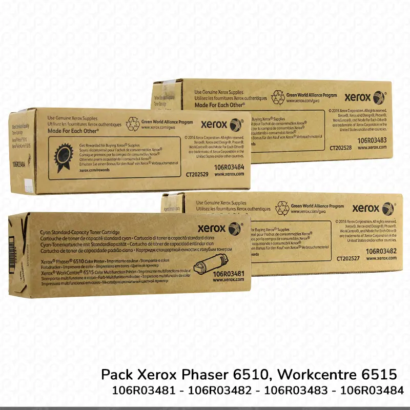 Pack-Toner-Xerox-Phaser-6510-Workcentre-6515-106R03481-106R03482-106R03483-106R03484.webp Pack Toner Xerox Phaser 6510 Workcentre 6515 Capacidad Estándar - Imagen 1