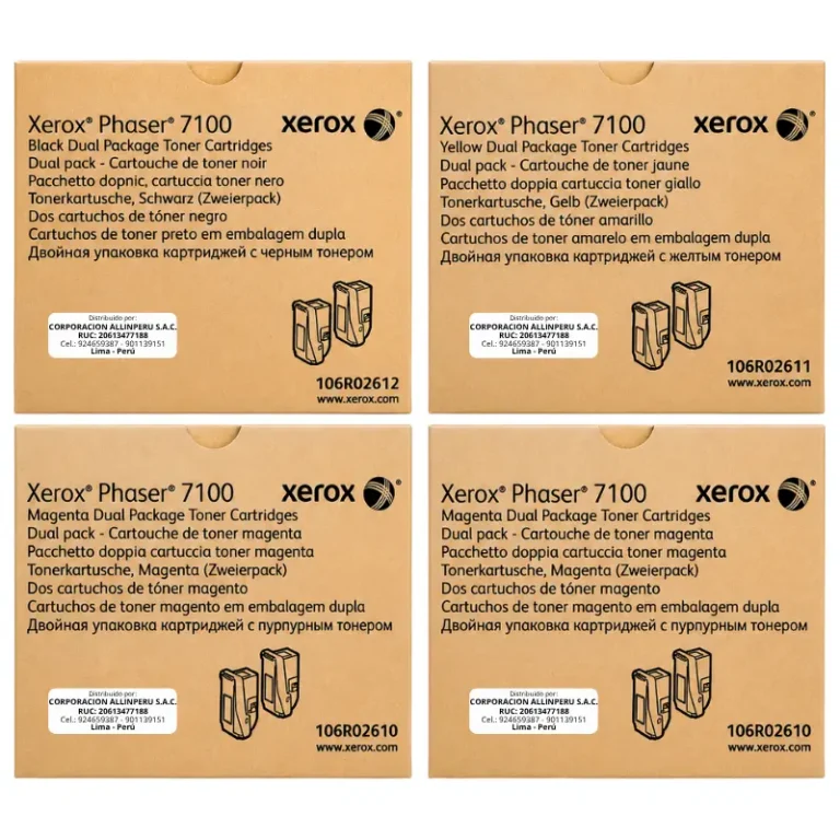 Foto de pack de tóner Xerox Phaser 7100 CMYK alta capacidad original