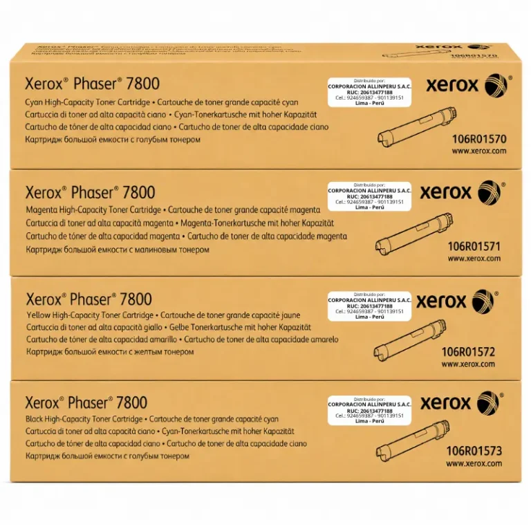 Pack tóner Xerox Phaser 7800 alta capacidad 4 colores