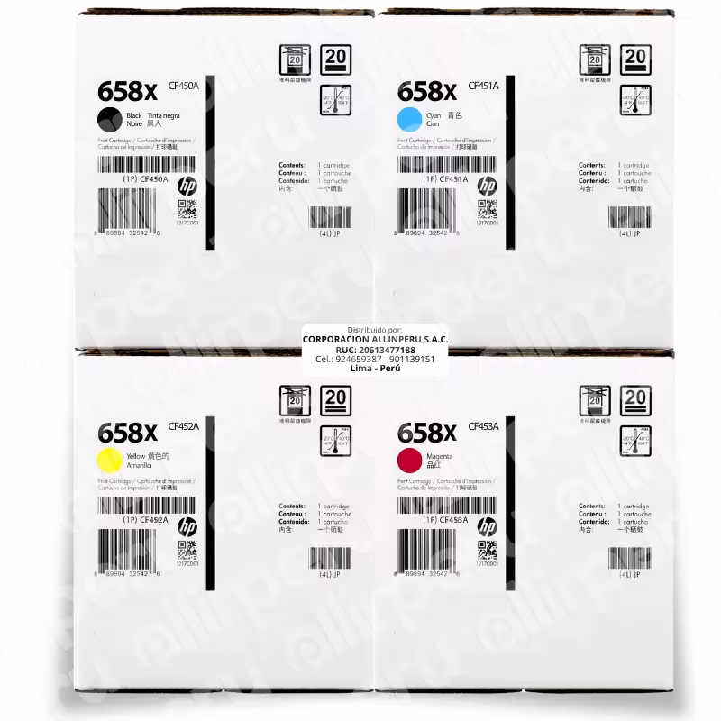 Pack de tóner HP 658X CMYK para LaserJet M751