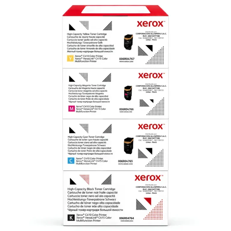 Pack de tóner Xerox VersaLink C410 C415 original cuatro colores