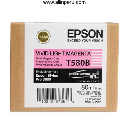 Tinta Epson T580B00 Magenta claro  T580B, 80Ml