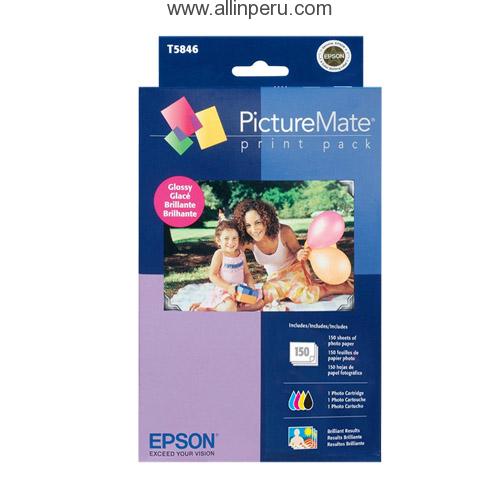Tinta Epson T5846  + Papel Glossy, 150Hojas