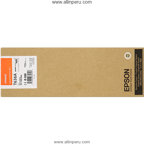Tinta Epson T636A00 Naranjado T636A, 700Ml
