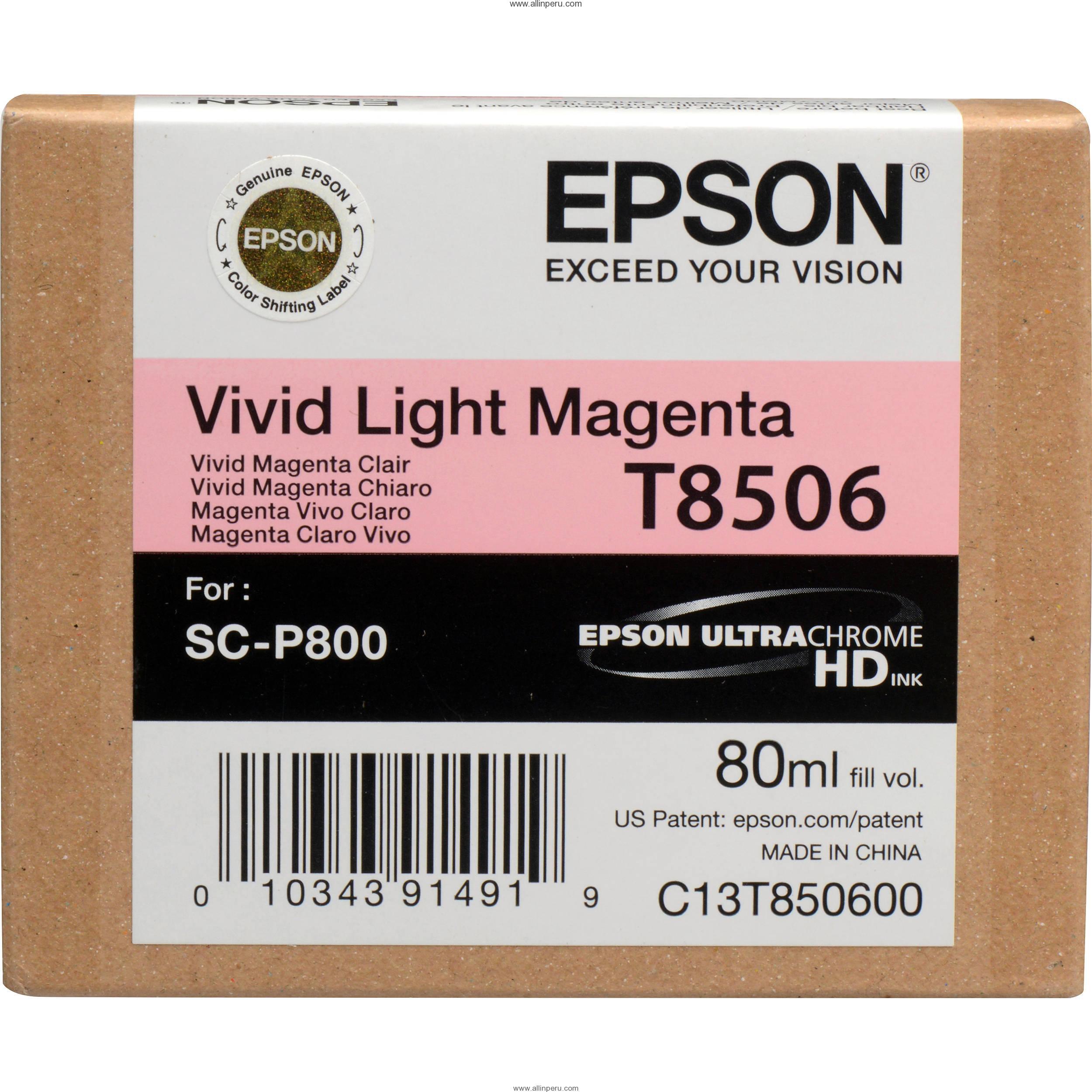 T850600.jpg Tinta Epson T85060 Magenta claro Ultrachrome Hd Vivid, 80Ml - Imagen 1