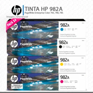Pack de Tinta HP 982A PageWide Enterprise 765, 780, 785