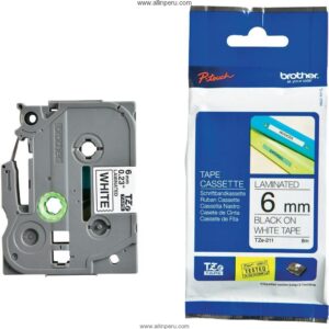 Cinta Brother TZE-211 1/4 "(6 mm), Negro & Blanco