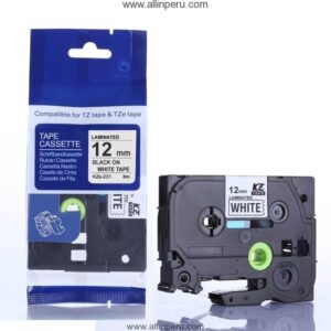 Cinta Brother TZE-231 1/2" (12Mm) , Negro & blanco
