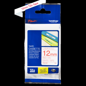 Cinta Brother TZE-232 1/2" (12Mm) , Rojo & blanco