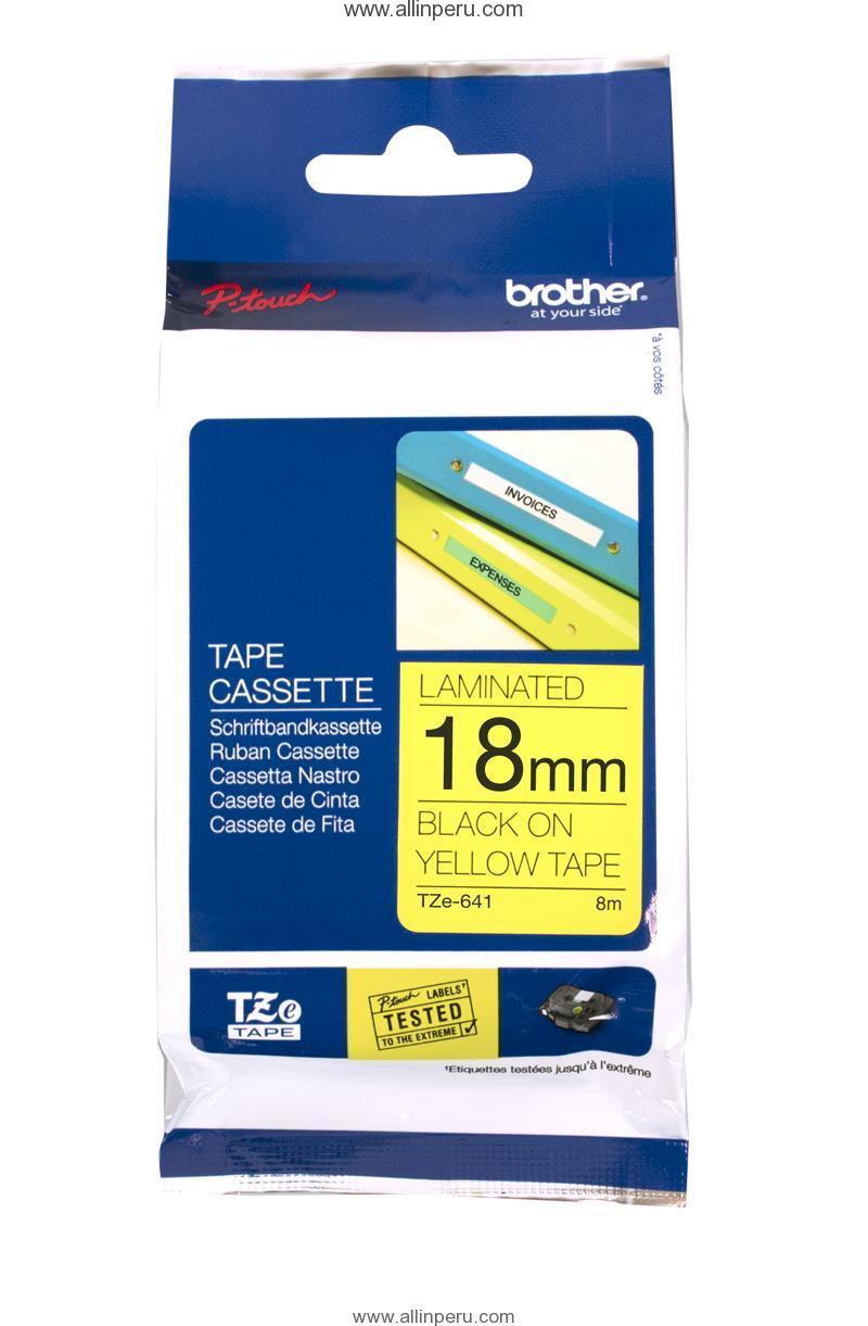 Cinta Brother TZE-641 3/4" (18Mm) , Negro & amarillo