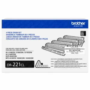 Foto de tambor Brother DR-221CL original 4 colores vista frontal
