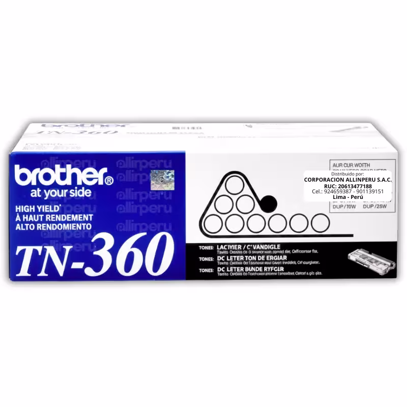 Tambor Brother DR-360 Negro 12.000 páginas para HL-2140, MFC-7440N
