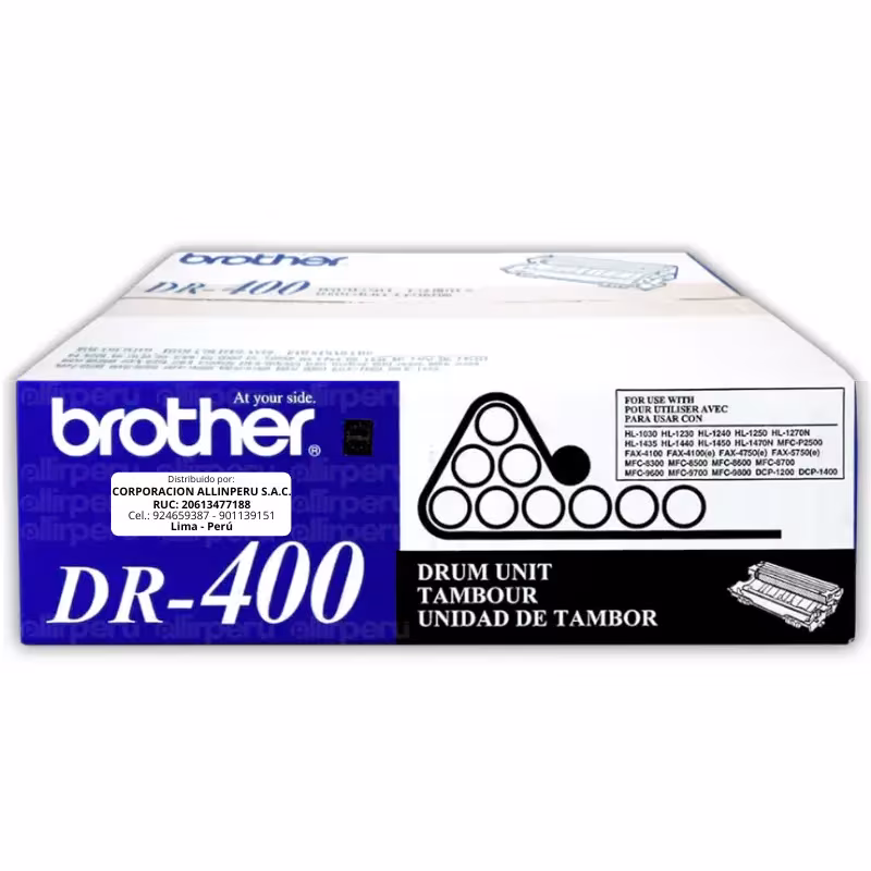 Tambor Brother DR-400 Negro 20.000 páginas para DCP-1200, MFC-8700