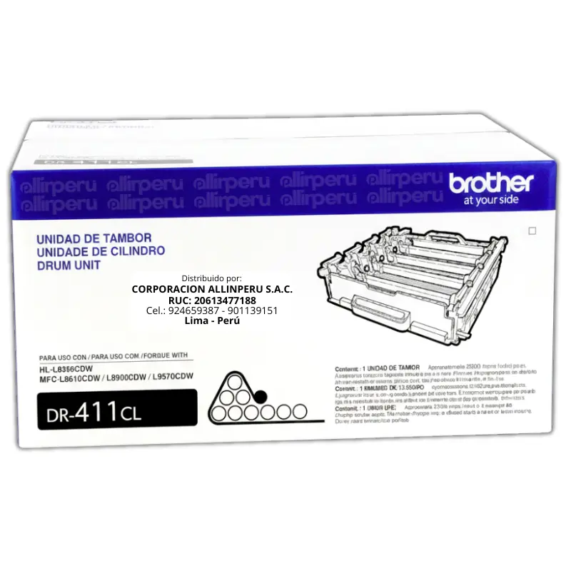 Tambor Brother DR-411CL Negro 50.000 páginas para HL-L8360CDW Tambor Brother DR-411CL Negro 50.000 páginas para HL-L8360CDW