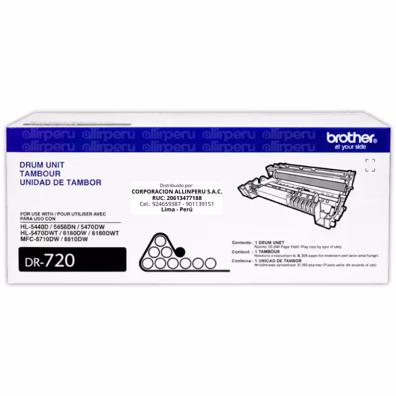 Tambor Brother DR-720 negro original vista frontal