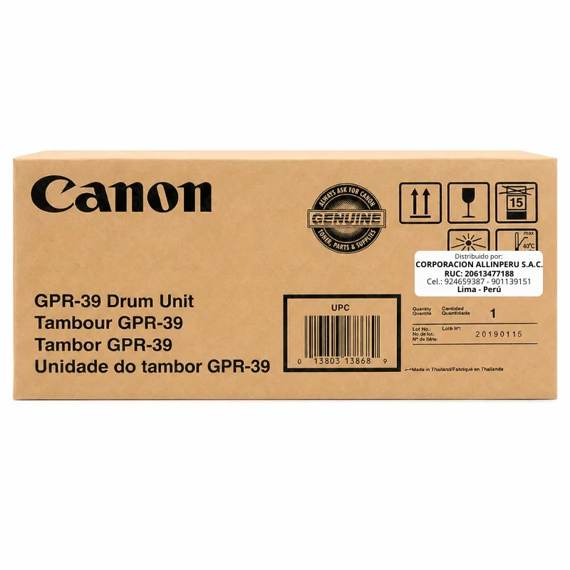 Tambor Canon GPR-39 negro vista frontal