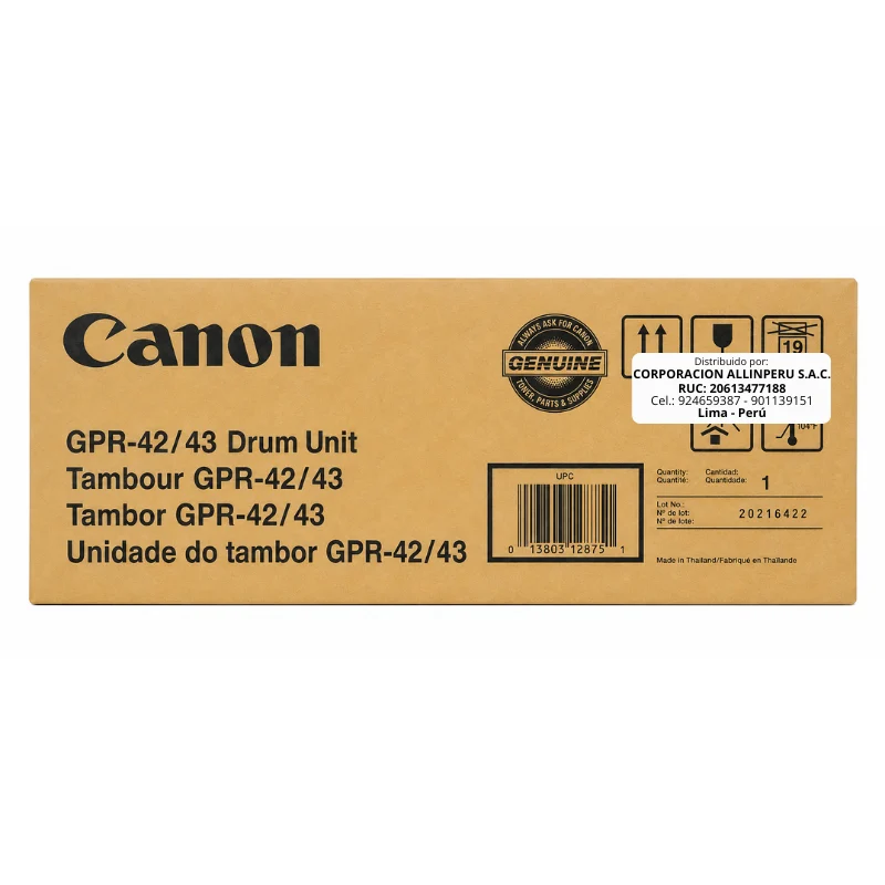 Tambor Canon GPR-42/43 negro original vista frontal