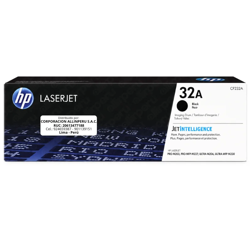 Tambor HP 32A CF232A - Vista frontal Tambor HP 32A negro CF232A original vista frontal