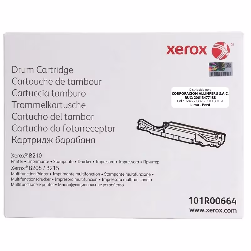 Foto de tambor xerox 101r00664 negro original para impresoras Xerox B205, B210 y B215