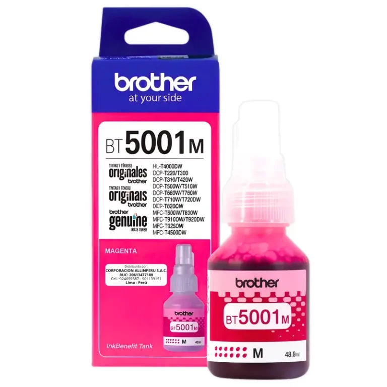 Foto de tinta Brother BT-5001M Magenta botella frontal