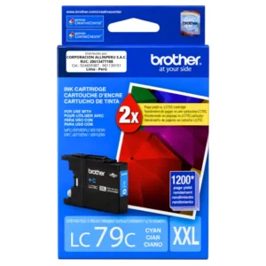 Foto de tinta Brother LC-79C cian cartucho original frontal