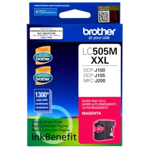 Tinta Brother LC505M Magenta cartucho original frontal