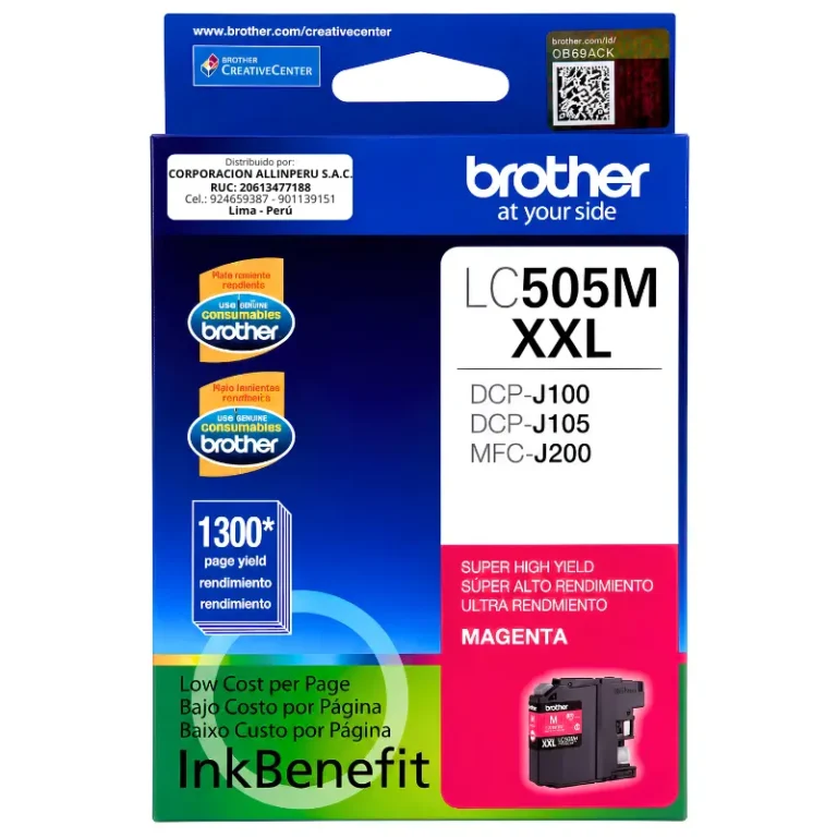 Tinta Brother LC505M Magenta cartucho original frontal