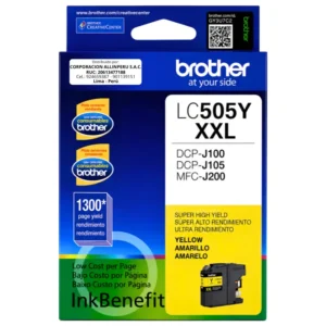 Tinta Brother LC505Y Amarillo cartucho original frontal