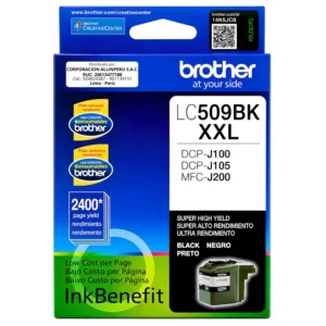 Tinta Brother LC509BK Negro cartucho original frontal