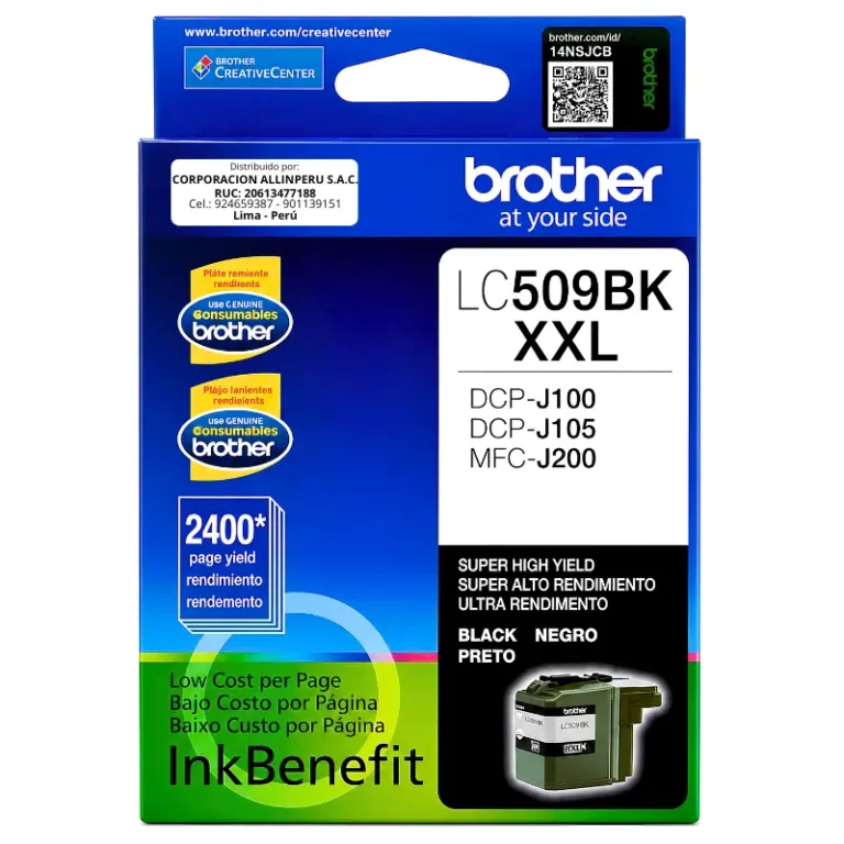 Tinta Brother LC509BK Negro cartucho original frontal
