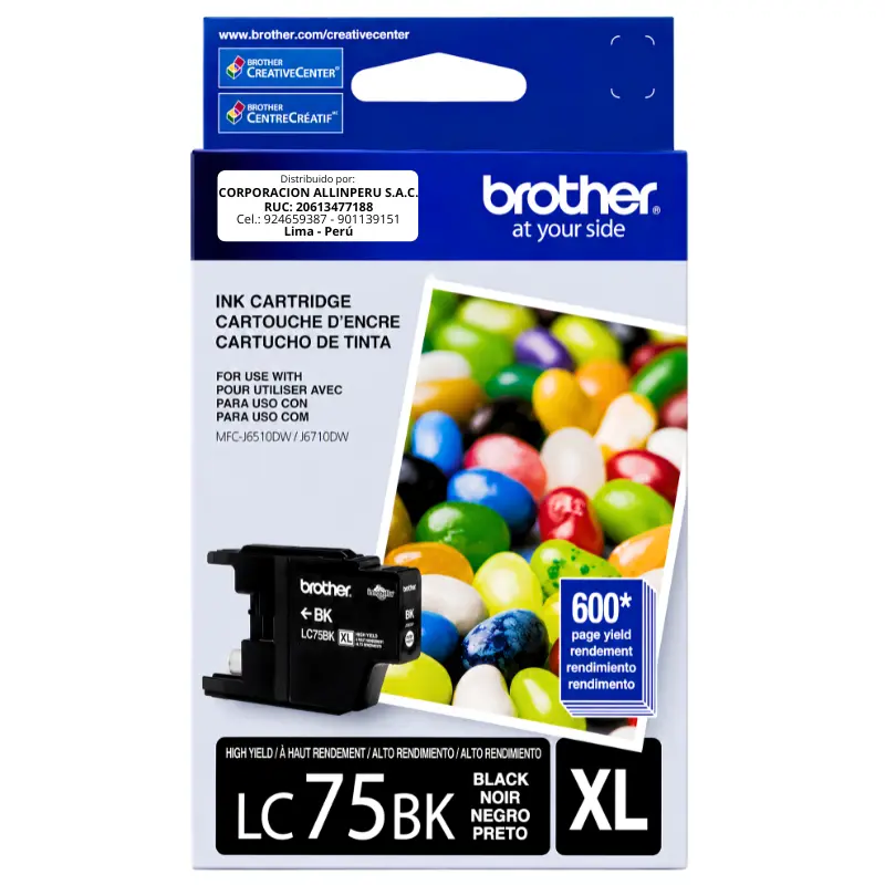 Foto de tinta Brother LC75BK negro cartucho original