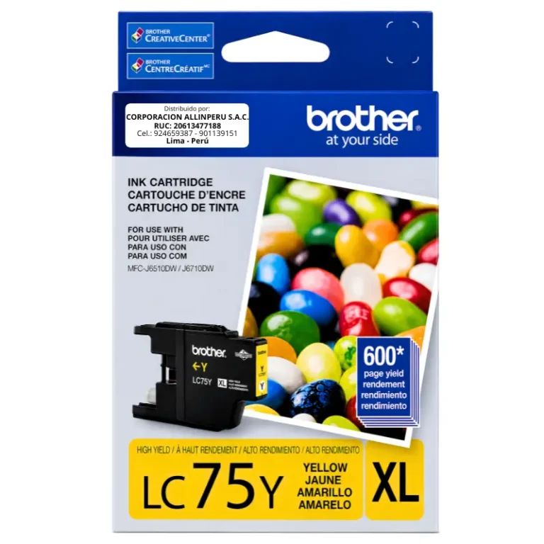Foto de tinta Brother LC75Y amarillo cartucho original