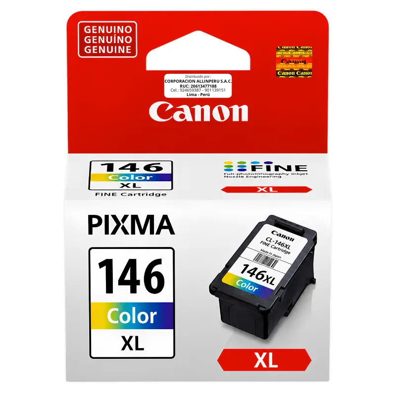 Tinta Canon CL-146XL Color Tinta Canon CL-146XL color 13ml cartucho original frontal