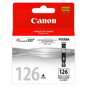 Tinta Canon CLI-126GY Gris cartucho vista frontal 9 ml