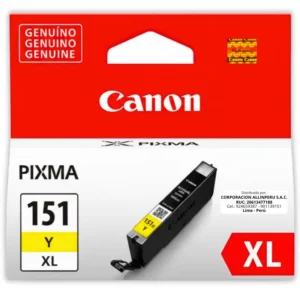 Tinta Canon CLI-151XL Amarillo Original Alta Capacidad 690 Páginas