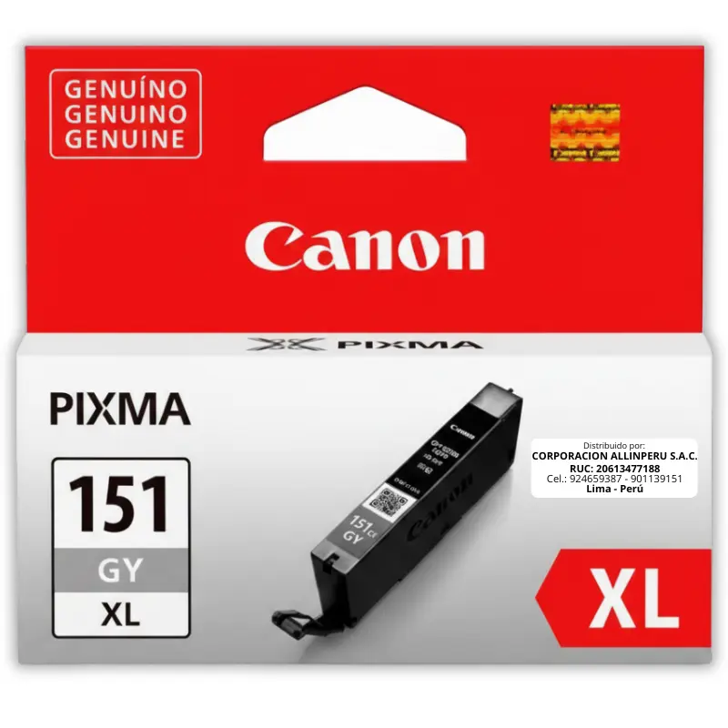 Tinta Canon CLI-151XL Gris Original Alta Capacidad 690 Páginas Tinta Canon CLI-151XL Gris Original Alta Capacidad 690 Páginas