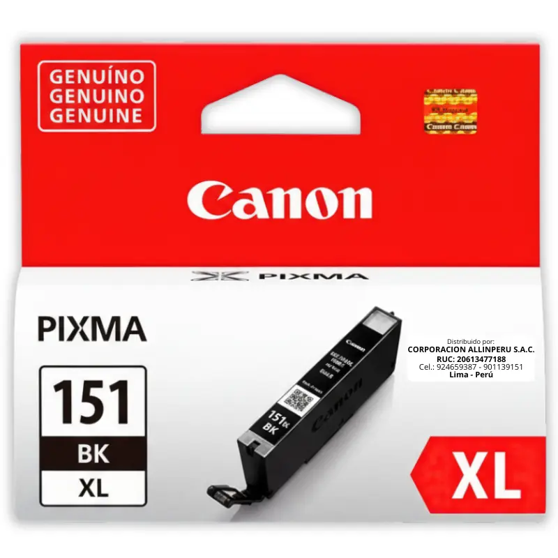 Tinta Canon CLI-151XL Negro Original Alta Capacidad 695 páginas