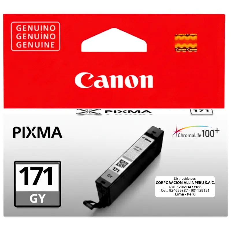 Tinta Canon CLI-171 Gris Original 6.5 ML