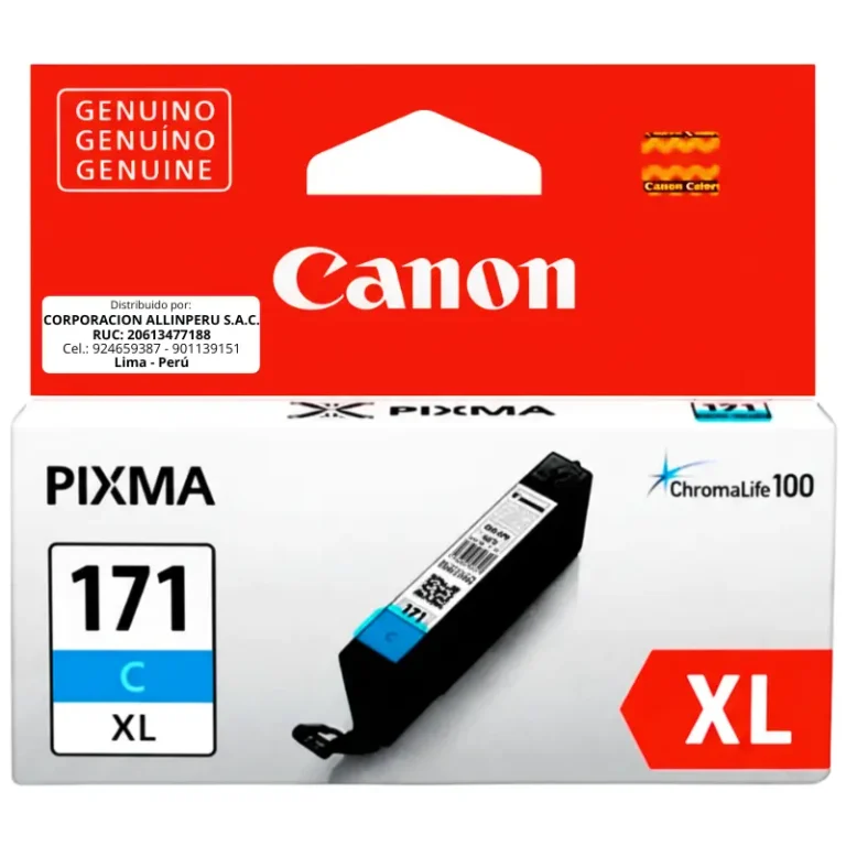 Tinta Canon CLI-171 XL Cian Alta Capacidad 10.8 ML