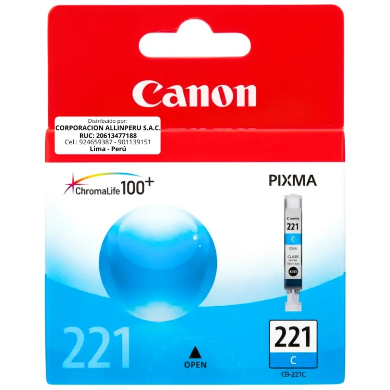 Tinta Canon CLI-221 Cian Original 210 páginas