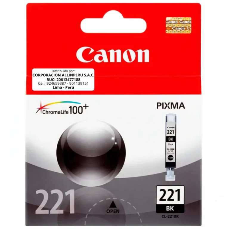 Tinta Canon CLI-221 Negro Original 210 páginas